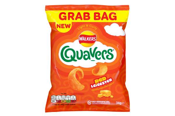 Walkers Quavers Red Leicester Snacks Crisps 30x 34g